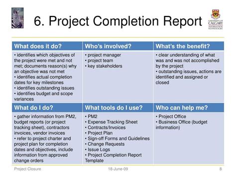 project closure report template ppt free download